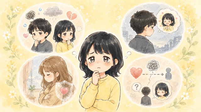 将来の価値観や結婚観の違いが別れにつながる理由を描いた復縁向けイラスト。