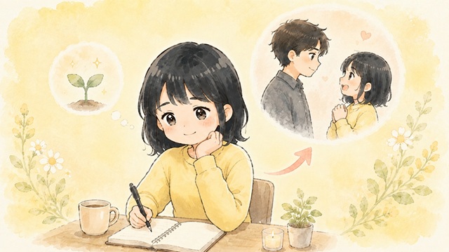 ラブラブだったのに急に振られた後、復縁につなげる3つの対処法を解説した復縁向けイラスト。