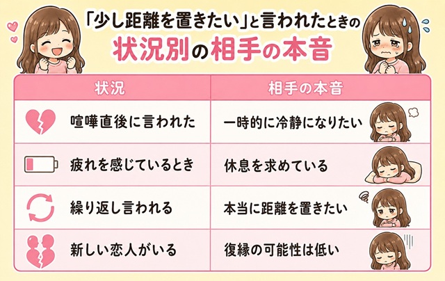 相手の拒絶が感情的なものか本気なのかを整理する復縁チェック画像。