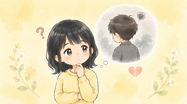 冷却期間中に女性が冷める場合と気持ちを整理する場合を解説した復縁向けイラスト。