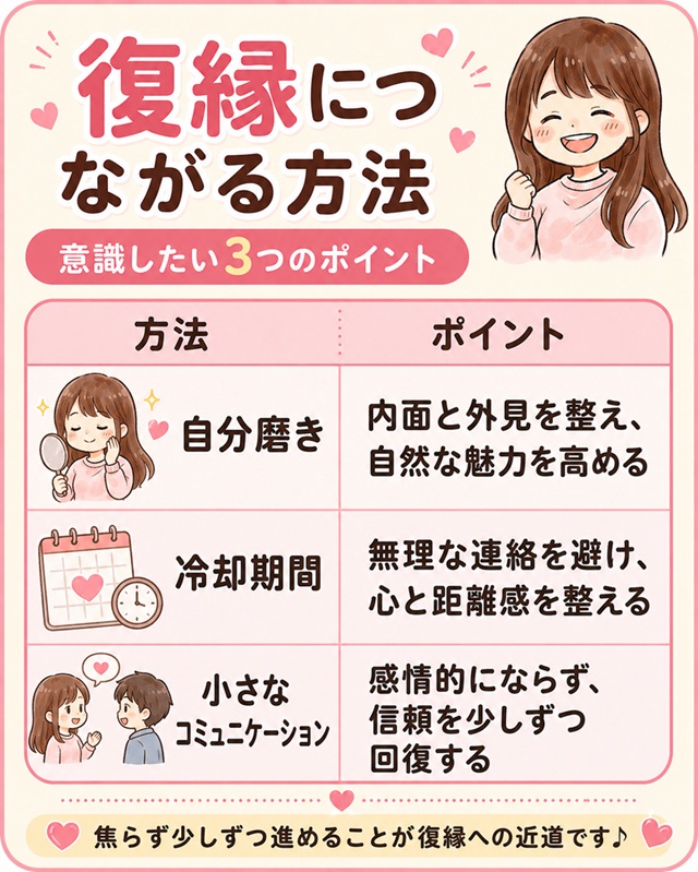 復縁のために今からできる行動を整理したチェック画像。