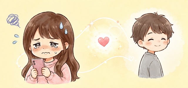 「関わりたくない」と言われた後も復縁の可能性を考える女性の復縁向けイラスト。