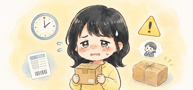 会いたくない相手へ荷物の返却を角を立てずに伝える方法を解説したイラスト。