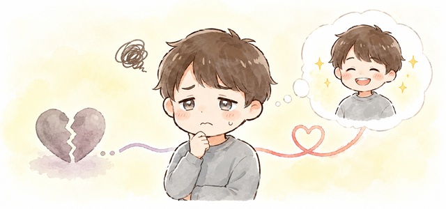彼女に一人になりたいと言われたときの復縁可能性を整理する復縁向けイラスト。