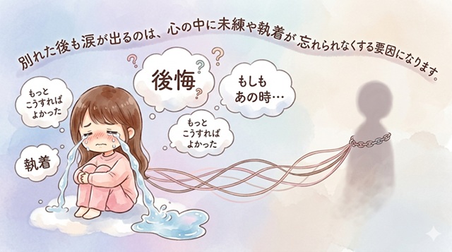 復縁で「未練が残る心理」を表している図
