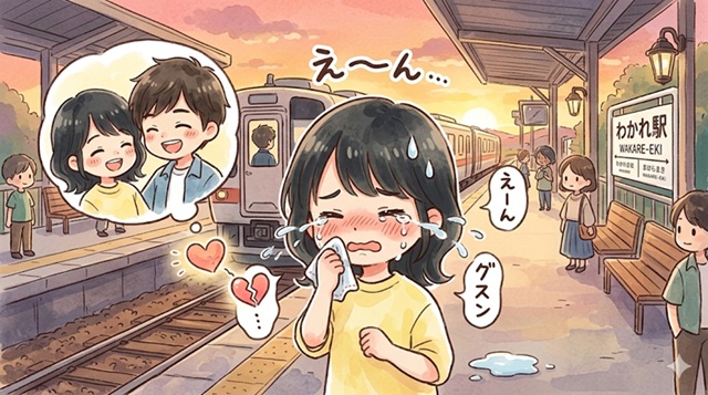 「感情的な別れ」を表現した画像
