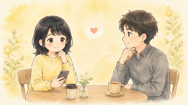 友達関係から復縁につながる元彼のサイン5つを解説した復縁向けイラスト。