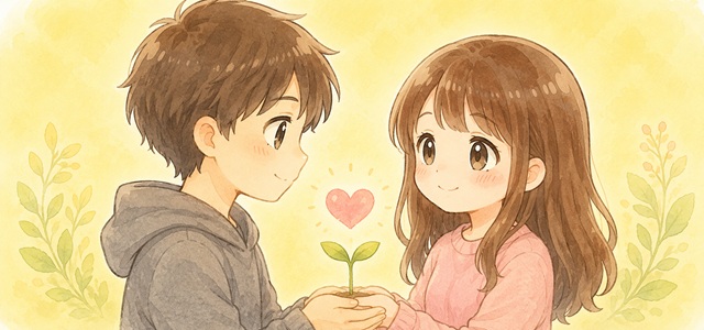 好きなまま別れた後に復縁しやすいカップルの特徴5つをまとめた復縁向けイラスト。