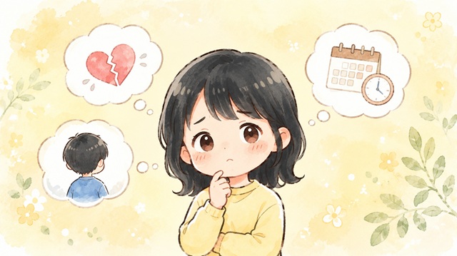 別れてから半年後の復縁の可能性を解説した復縁向けイラスト。