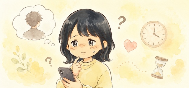 振った側が元恋人に連絡するか迷ったときの判断基準をまとめた復縁向けイラスト。