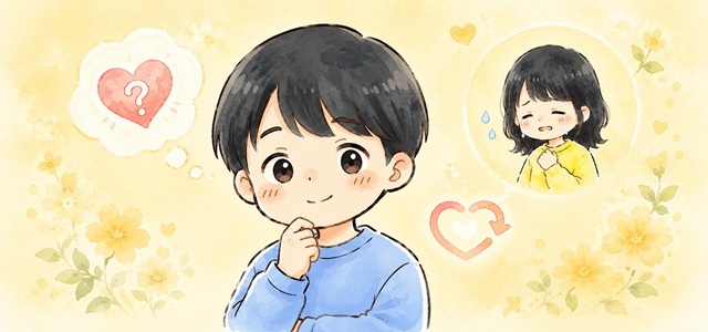 自分から別れようと言ったのに泣いた女性への対応で気をつけたいポイントを解説した復縁向けイラスト。