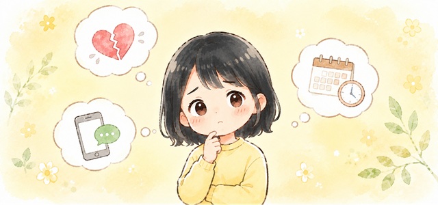 復縁相談をLINE感覚でできるチャット占いについて解説したイラスト。