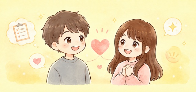 曖昧な関係から復縁を目指すために大切なことをまとめたイラスト。
