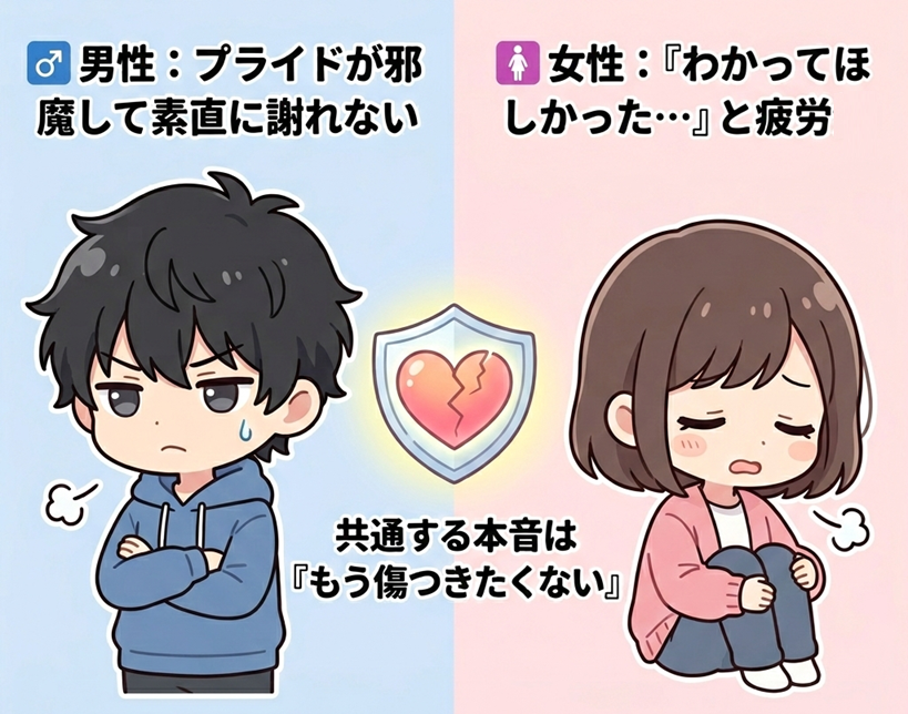 男女で違う回避型の図