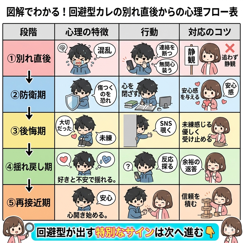 回避型の人の心理フローを解説