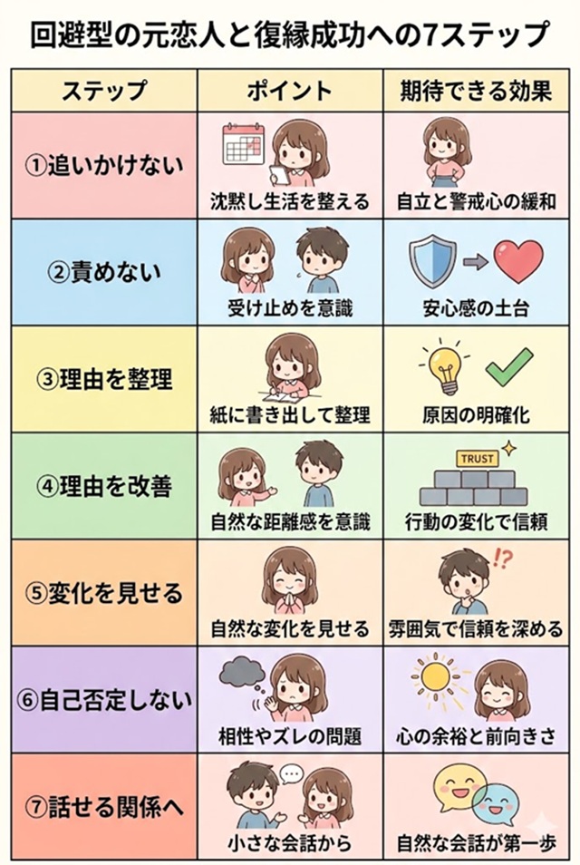 復縁までの７ステップの図