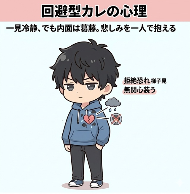 回避型の心情を示したイラスト