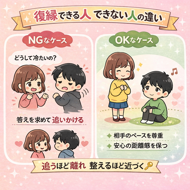 復縁できる人、できない人の違いを解説した図