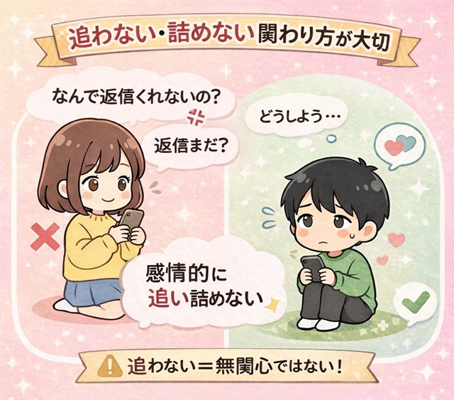 回避型彼とのかかわり方を示した画像
