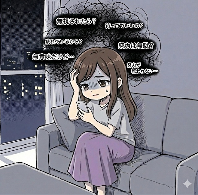 不安になっている女の子の画像