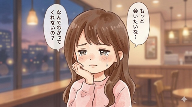 寂しさを募らす女性の画像