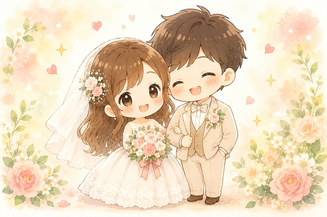 別れた相手との復縁と結婚に向けて前向きに進む女性のイラスト